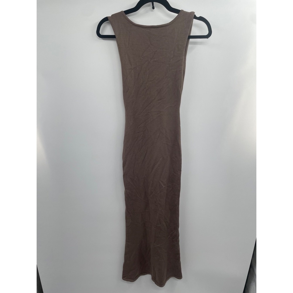 NWT Dynamite Boat Neck Open Back Midi Dress Women's XS Wild Mushroom Sleeveless